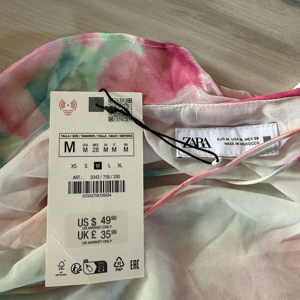 ZARA Ruffled Mini Dress Medium NWT IN PACKAGE - Picture 7 of 8
